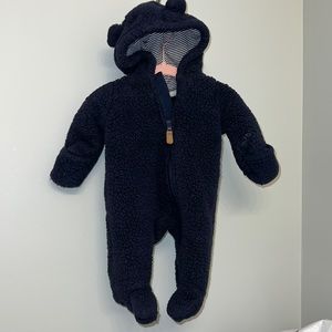 Carters fleece footie suit - navy blue, newborn